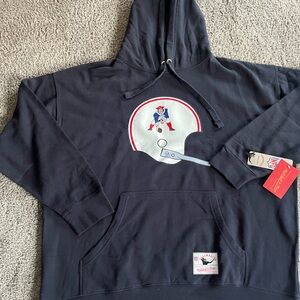 Mitchell & Ness Navy Hoodie with Football Helmet Design